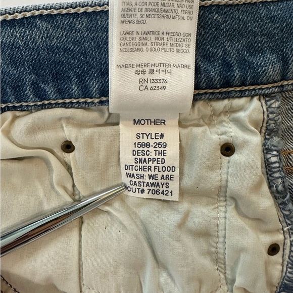 MOTHER SUPERIOR The Snapped Ditcher Flood Jeans in We Are Castaways |Size 34|NWT - Picture 7 of 16